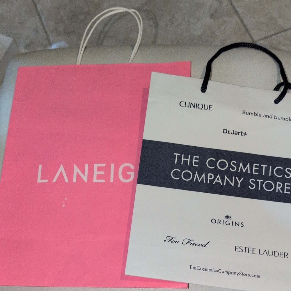 LANEIGE Pink Cosmetic Shopping Bag And The Cosmetics Company Store Shopping Bag